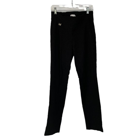 LISETTE Pants - Lisette Black Subtle Animal Print Pull On Skinny Stretch Pants 6